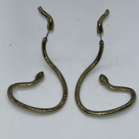Crystal snake serpent earrings green/pink head ear cuffs Medusa wrap - Picture 6 of 7